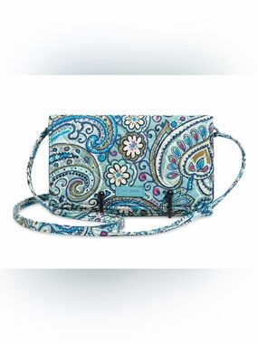 Vera Bradley RETIRED Daisy Dot Paisley Quilted Crossbody RFID Wallet